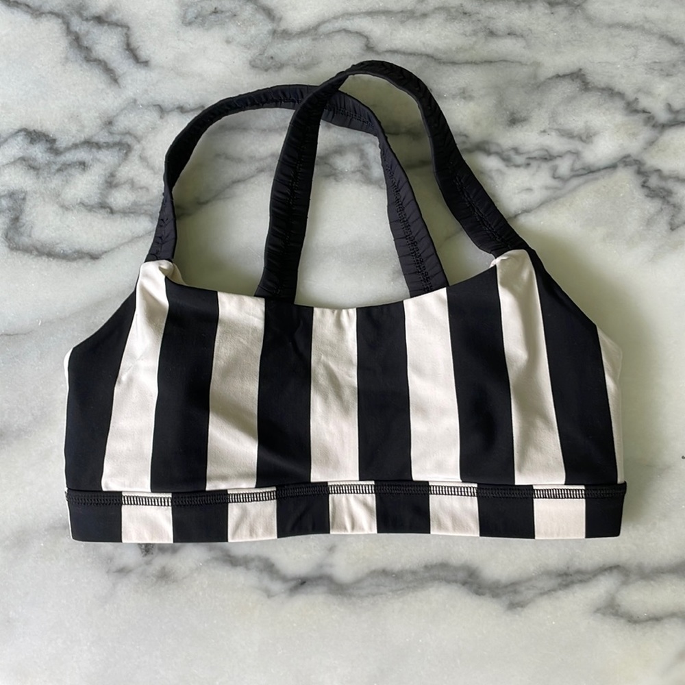 Striped strappy lululemon sports bra